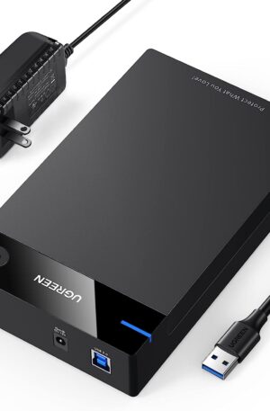 UGREEN USB3.0 TO 3.5-INCH SATA EXT HDD ENCLOSURE TOOL FREE WITH POWER ADAPTER