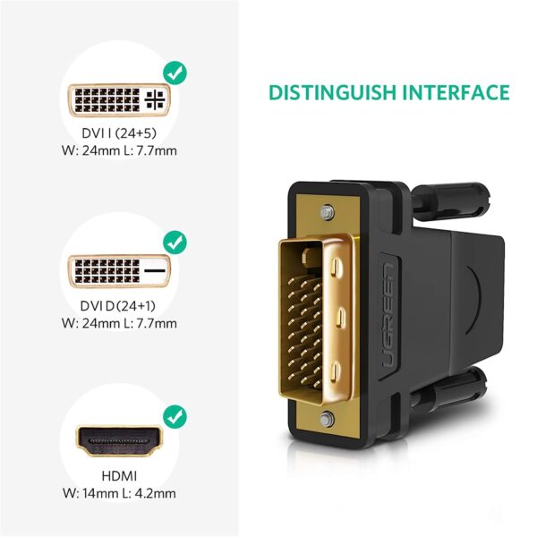 Ugreen HDMI Female to DVI Male adaptor gold plated - Image 7