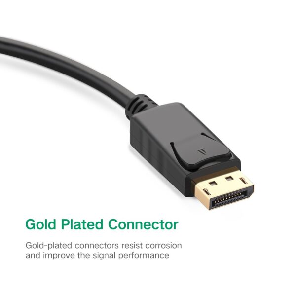 Ugreen DP Male to VGA Female Converter cable, support ATI Eyefinity - Black color, 18cm, ABS casing - Image 4