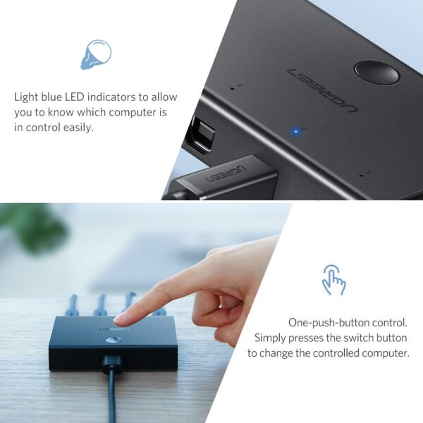 Ugreen USB 2.0 2 in 4 out Sharing Switch - Image 5