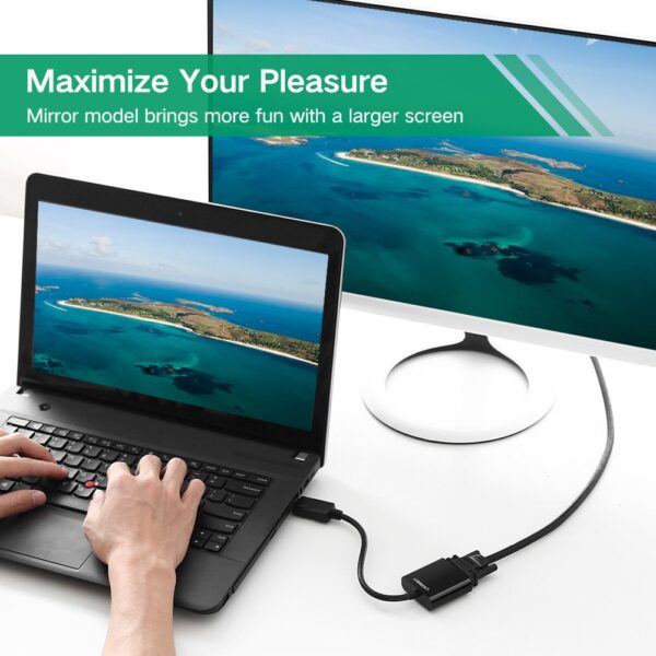 Ugreen DP Male to VGA Female Converter cable, support ATI Eyefinity - Black color, 18cm, ABS casing - Image 6