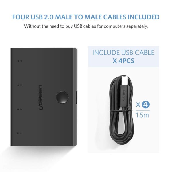 Ugreen USB 2.0 2 in 4 out Sharing Switch - Image 8