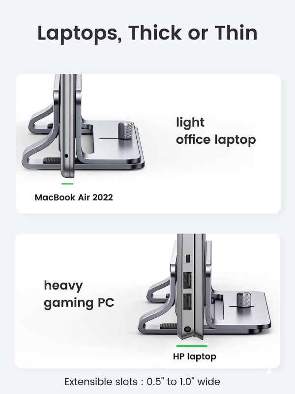 UGREEN VERTICAL LAPTOP STAND ALUMINIUM ALLOY LP258-20471 - Image 4
