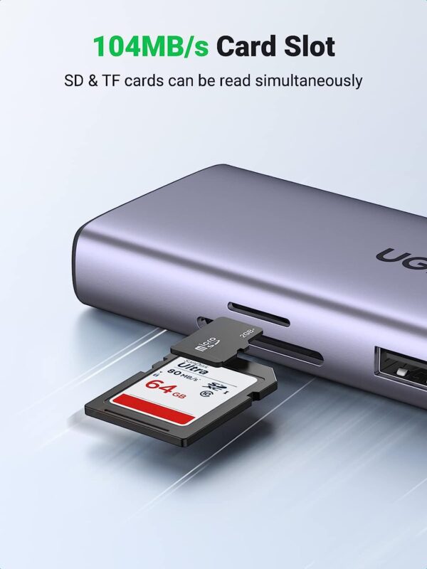 Ugreen 90119 4K 60Hz 60w PD USB type C to 2×USB 3.0 - Image 5