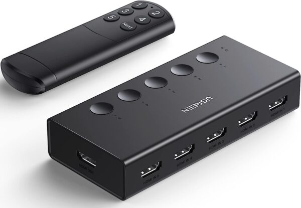 Ugreen 90512 4k 60hz 5 In 1 Out HDMI 2.0 Switch with 1m - Image 2