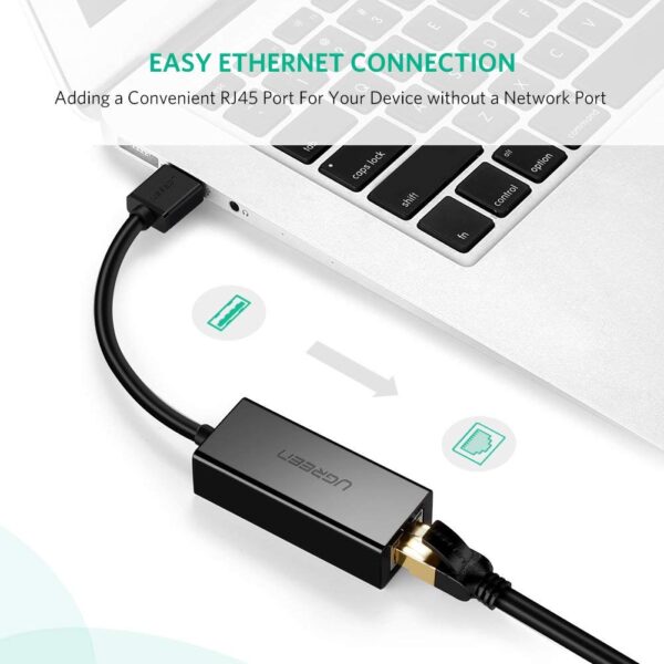 Ugreen USB3.0 Giga Lan Card--ABS case Black - Image 5