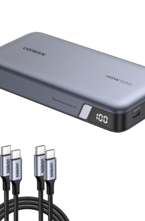 (Bundle) 145W Power Bank + 3.3FT 100W USB-C Cable 2 Pack