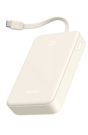 UGREEN 20000mAh 22.5W Power Bank Portable Battery with Built-in USB C Cable