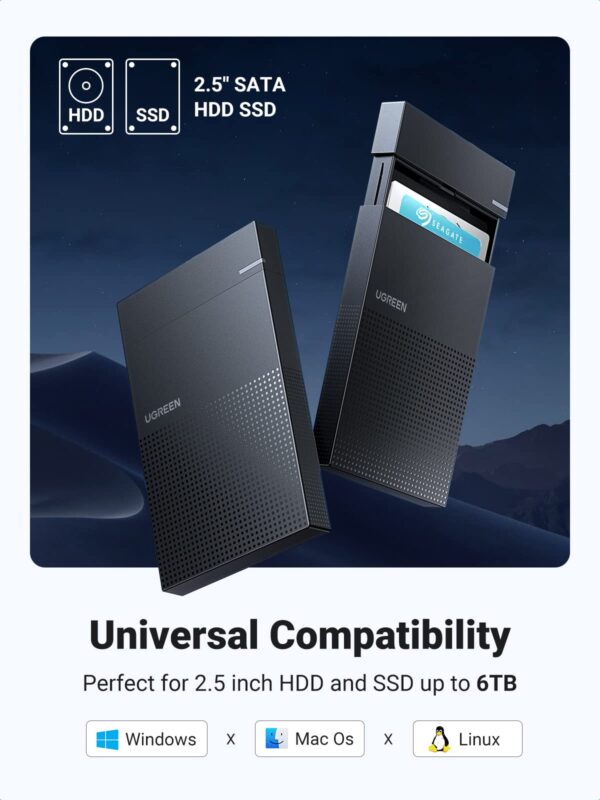 UGREEN 2.5 Inch USB C Hard Drive Enclosure - Image 2