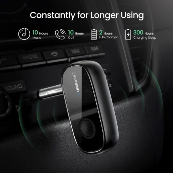 UGREEN Bluetooth 5.1 Aux Car Adapter - Image 2