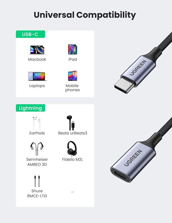 UGREEN USB C to Lightning Audio Adapter - Image 2